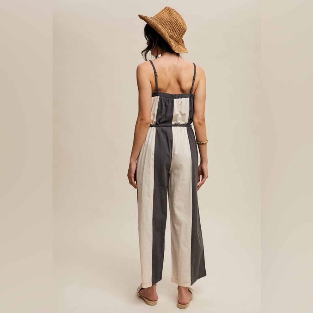 Listicle Striped Wide-Leg Jumpsuit NWOT - Picture 3 of 3